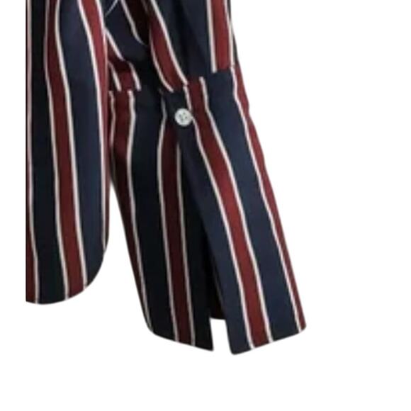 Frame 100% Silk Striped Flap-Pocket Button Up Shirt Blouse Size Medium - Picture 6 of 6